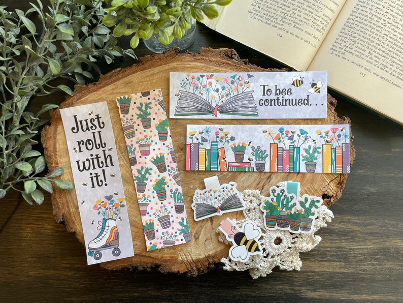 Bookmark Set Plants and Bees Stickers and Bookmarks image 1