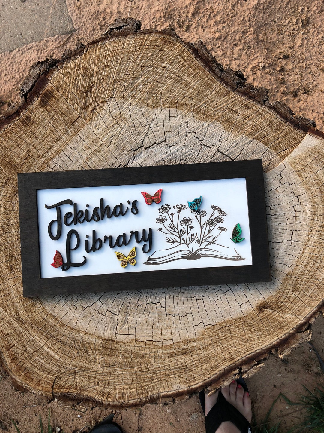 Library Sign For Window Library Wooden Sign - Etsy