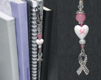 Breast Cancer Journal Dangle, Purse Charm