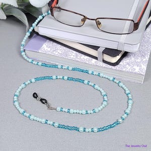 Light Blue Beaded Eyeglass Chain