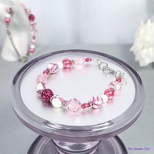 Pink Camouflage Beaded Bracelet