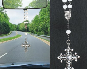 White 1-Decade Auto Rosary