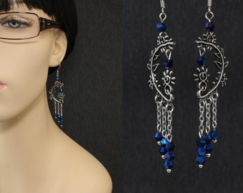 Luster Sapphire Iris Chandelier Earrings