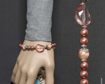 Rose Pearl Beaded Bracelet