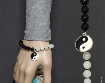 Yin Yang Charm Bracelet - Two Tone Bracelet