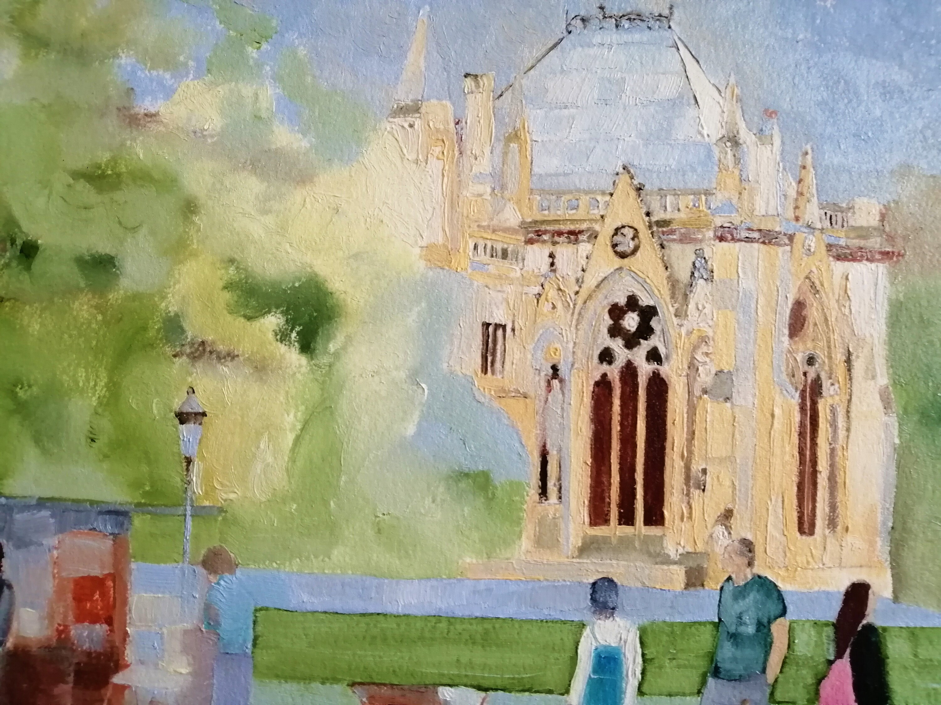 Original Paris Painting Impressionist Art Treasury of Notre Etsy