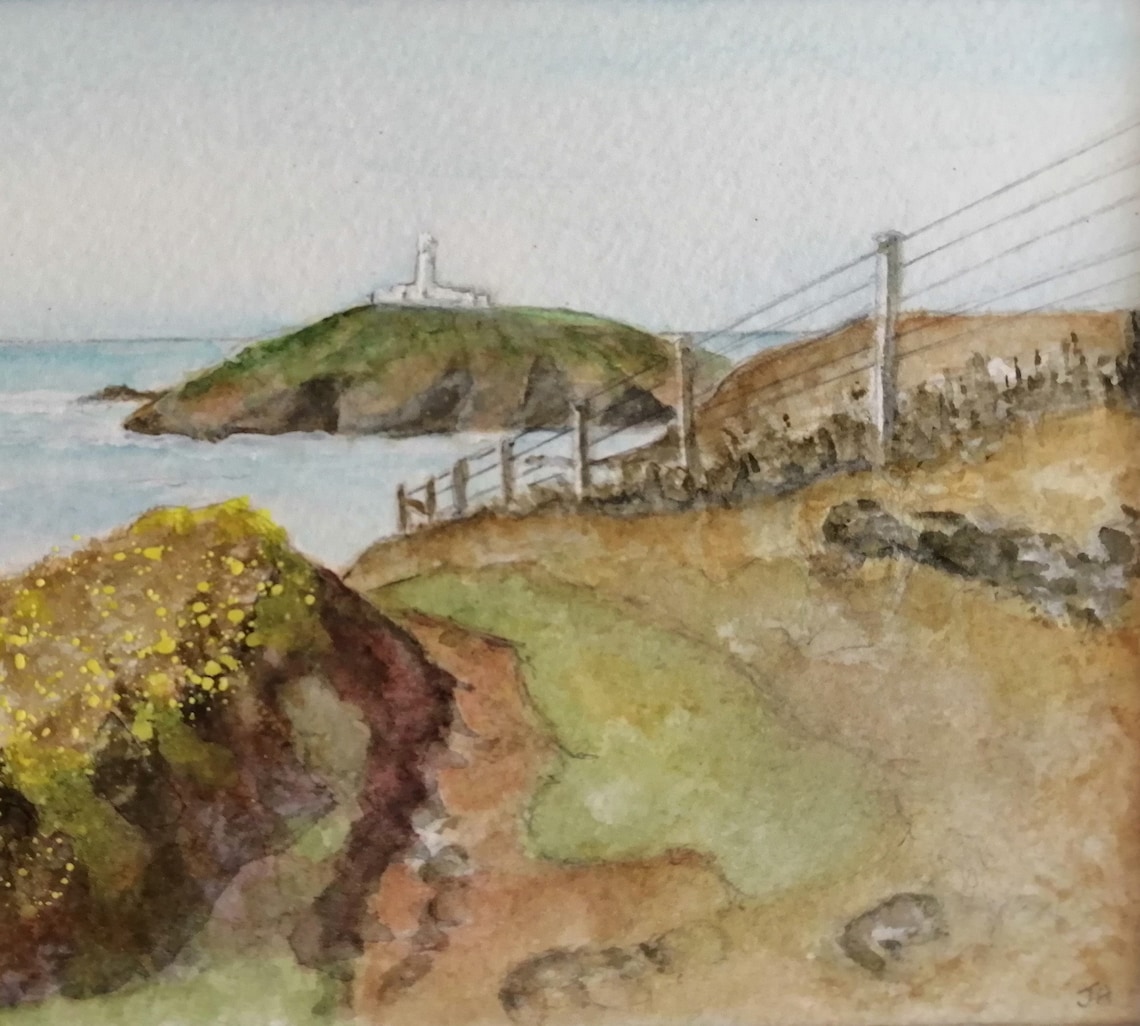 Strumble Head Pembrokeshire Art Wales Coastal Painting Etsy