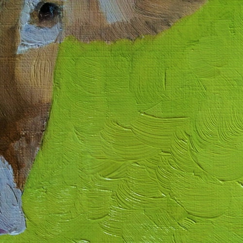 Original Farmyard Cow Painting, Original Oil Painting on paper, shops A4 Size Oil Paper by professional artist Richard Harvey Allsop