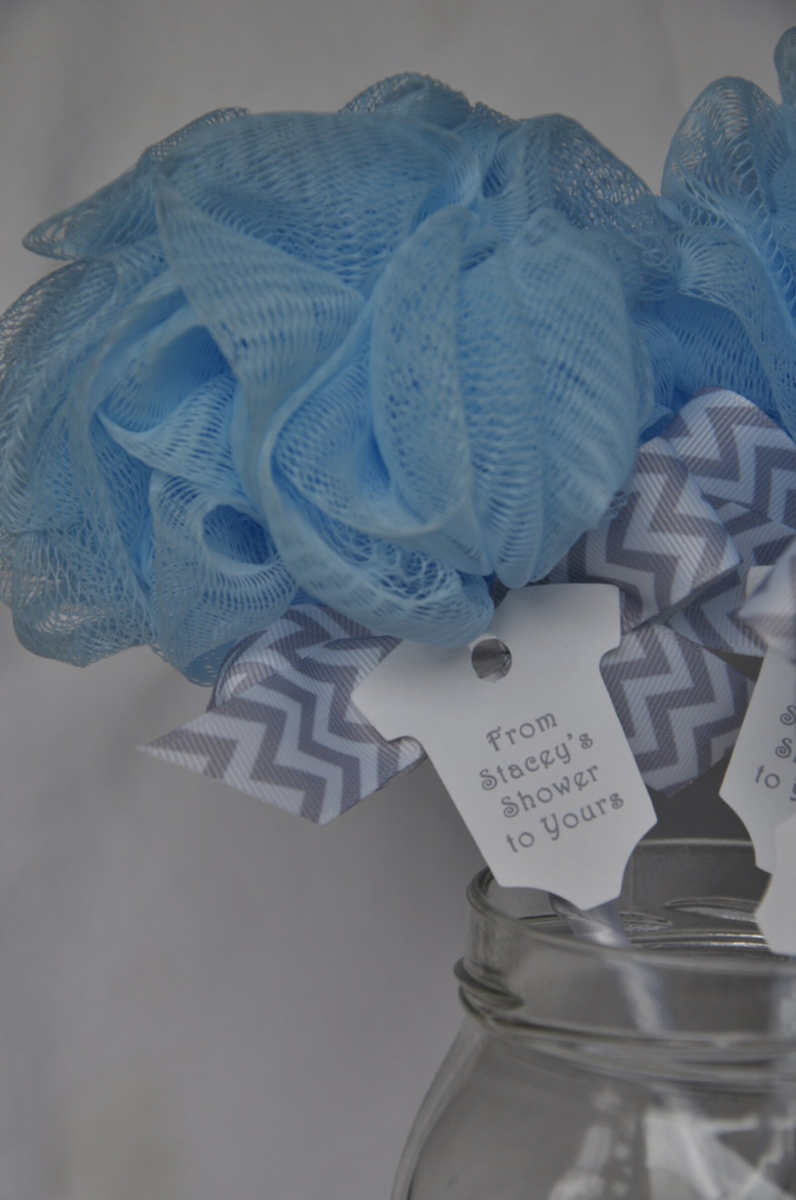 Bath Puff Baby Shower Favor / Baby Shower Favor Bath Puff Lollipop with Tag - Blue and ... / Unique baby shower favor, ready to pop, from my shower to yours, spa party, bridal shower, mothers day, teacher appreciation why give your guests a favor that they will throw away when they get home?