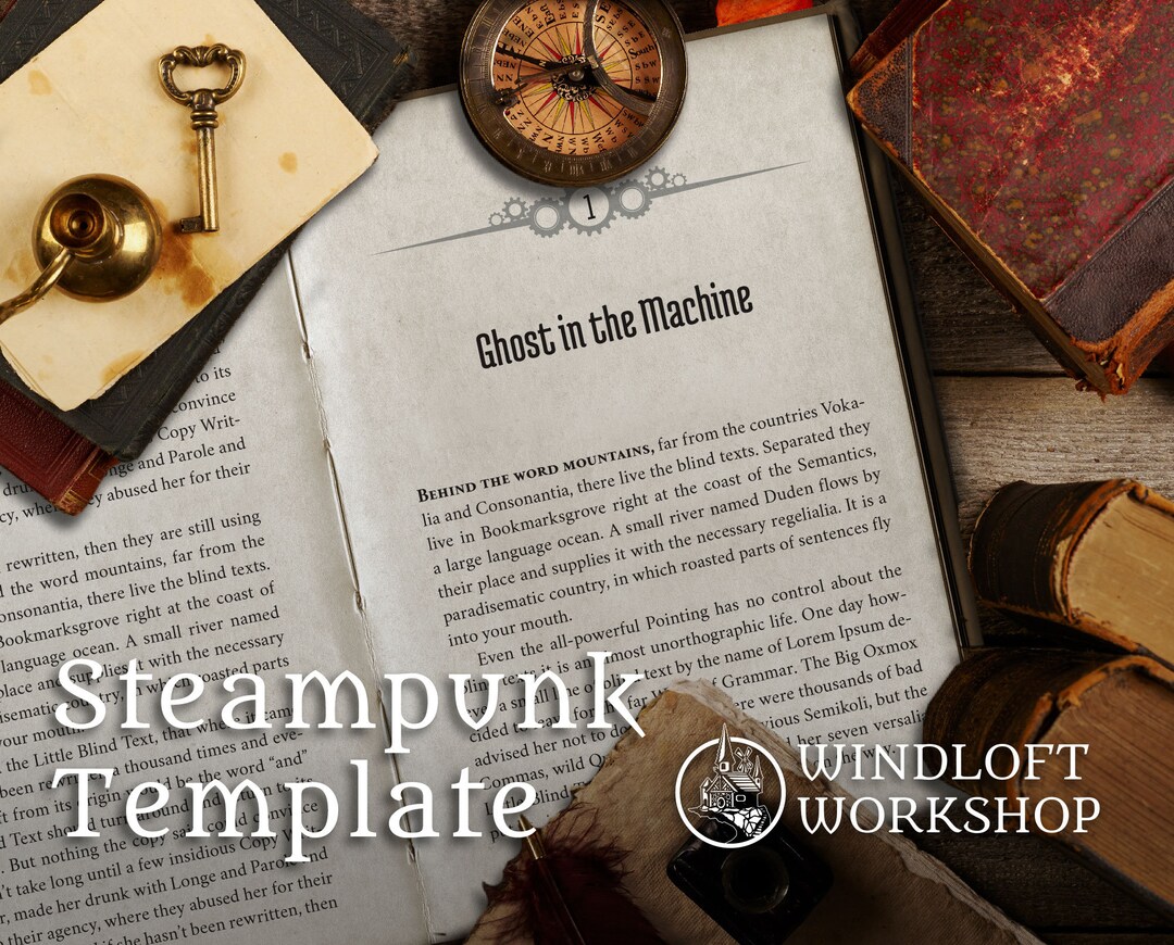 Steampunk Book Design Template Indesign CC 2015 or Higher Mac or PC for ...