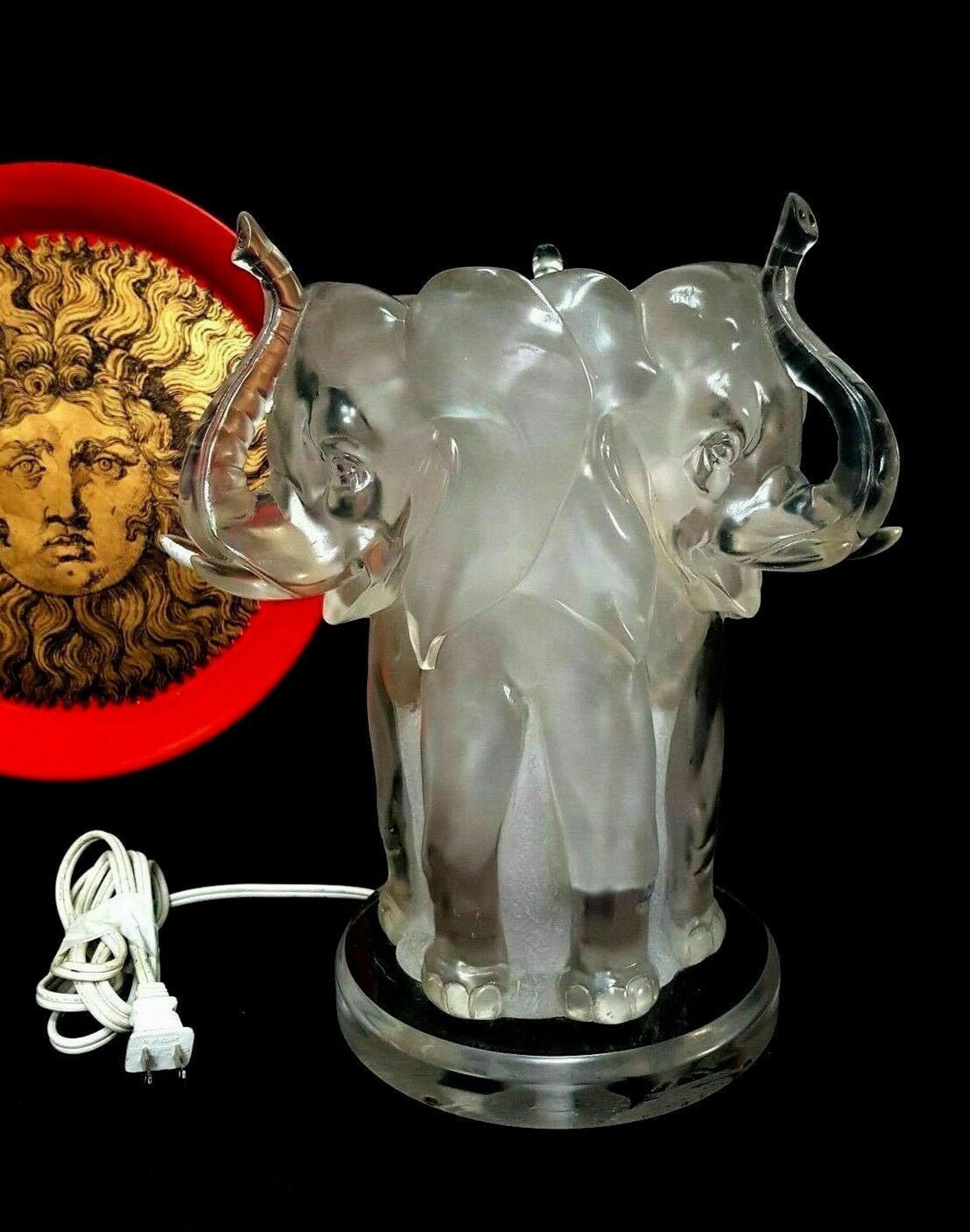 Art deco lucite elephant lamp Etsy