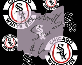 Chicago baseball, white Sox, spring baseball, seamless pattern, seamless design, black, chitown , white, small shop designs