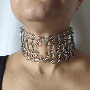NECK CILICE - 5 row - metal and leather