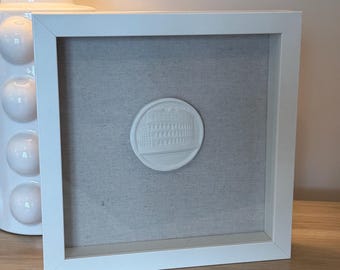 Handmade shadowbox intaglio wall art