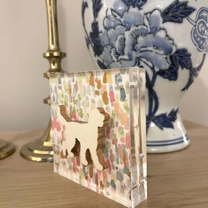 Custom goldendoodle acrylic block art