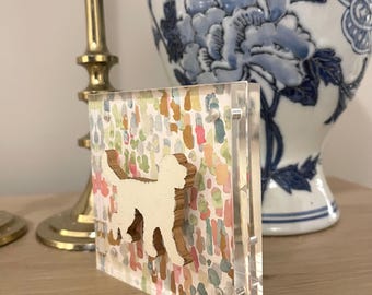 Custom goldendoodle acrylic block art