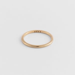 クラシック ゴールド バンド | 18K ゴールド コーティング リング | ゴールド スタッキング リング | ゴールド バンド | 彼女へのギフト