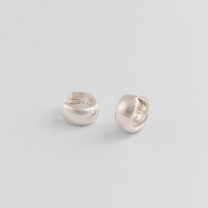 Silver Mini Chunky Huggie Hoops