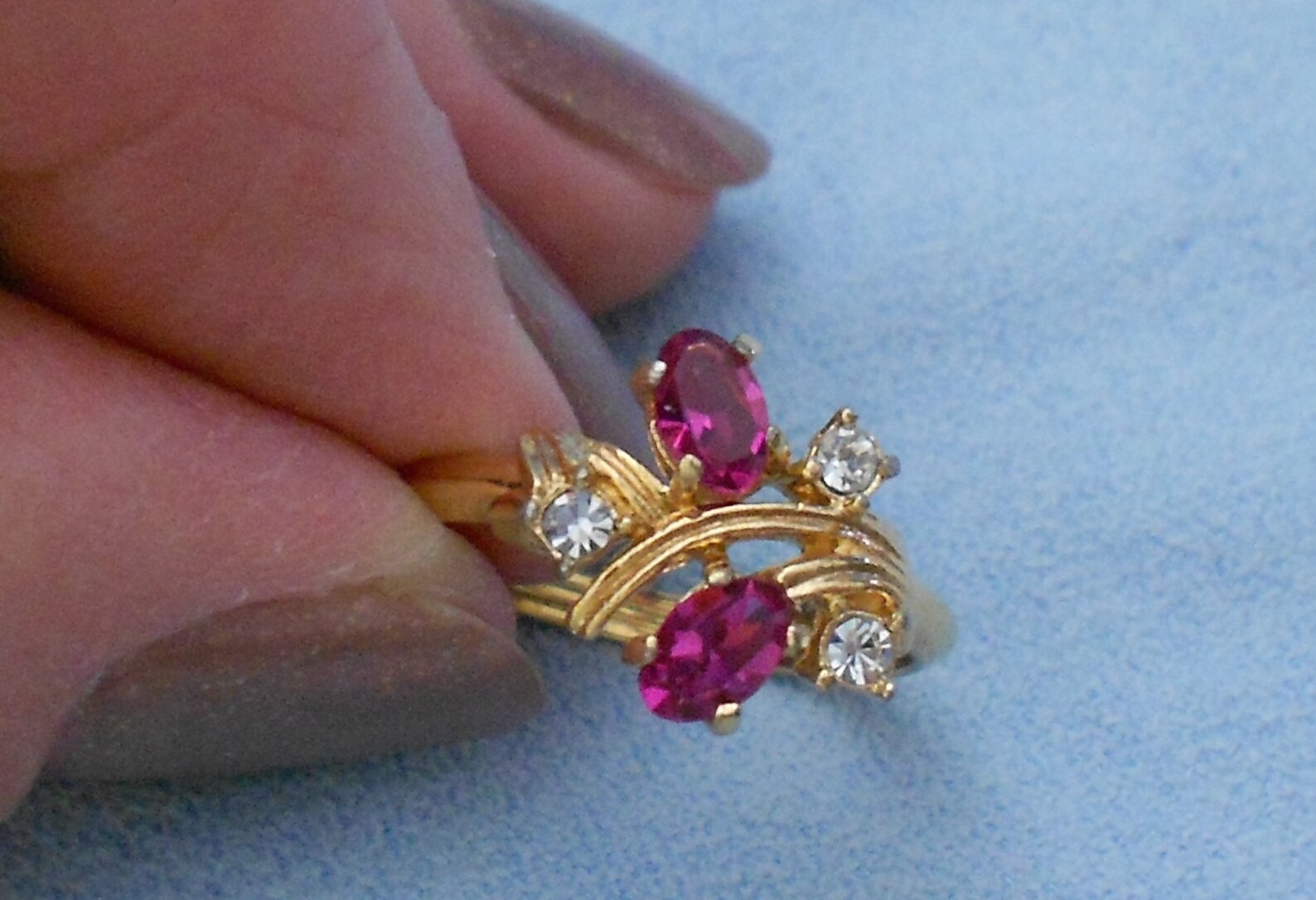 Vintage Ring Ladies Large Adjustable Vintage AVON Ring Ruby Etsy