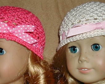 CROCHET PATTERN - PDF - 1930's Style Hat with matching Purse to fit 18" Dolls