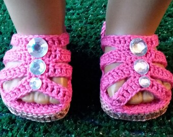 PDF Crochet Pattern for 18" Doll Sandals