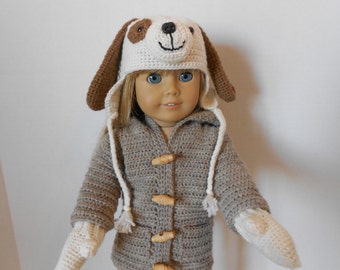 CROCHET PATTERN - PDF - Puppy Earflap Hat and Mittens