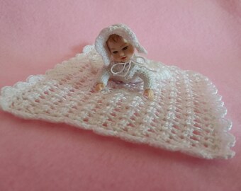 PDF Crochet PATTERN Miniature Baby Layette Set 1:12 scale