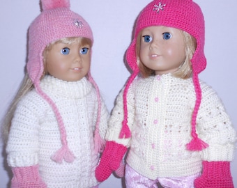 CROCHET PATTERN - PDF - Earflap Hat and Mittens