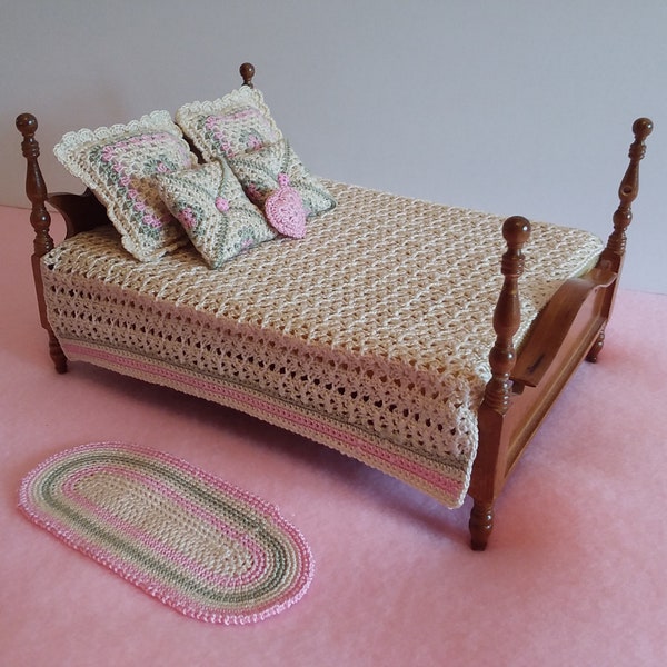 1:12 scale Miniature Bedding Crochet Pattern PDF