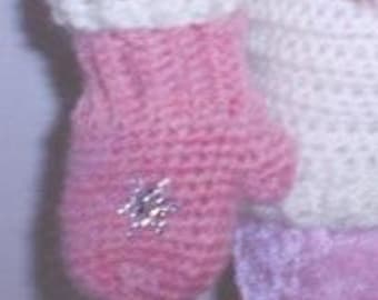 Mittens for 18 inch doll scrap yarn crochet pattern PDF
