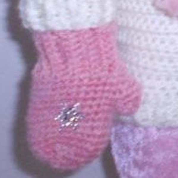 Mittens for 18 inch doll scrap yarn crochet pattern PDF