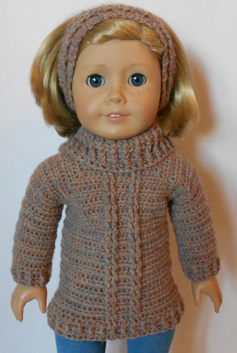 CROCHET PATTERN PDF Turtleneck Sweater and Headband fits American Girl  Doll