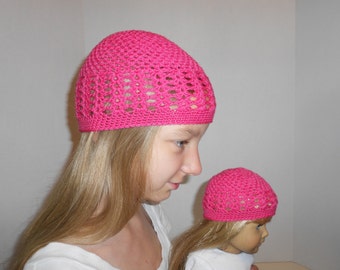 Crochet Pattern PDF-Matching Girls & Dolls Hats Crochet pattern