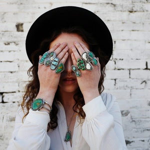 Spiny Oyster Shell Kingman Turquoise Sterling Silver Southwestern Oversized Cuff Statement Ladies Bracelet Size M/L image 8