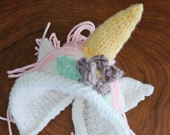 Unicorn Baby Bonnet * Hand-Knit