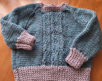 Pullover in pizzo bicolore * Maglione per neonati personalizzato lavorato a maglia fatto a mano