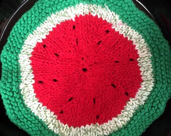 Watermelon Dishcloth [hand-knit]