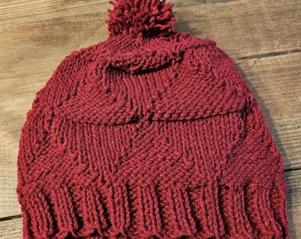 Triangle Pompom Beanie