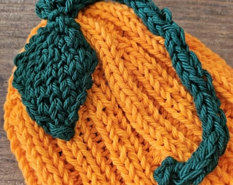 Gorro de calabaza para bebé [tejido a mano]