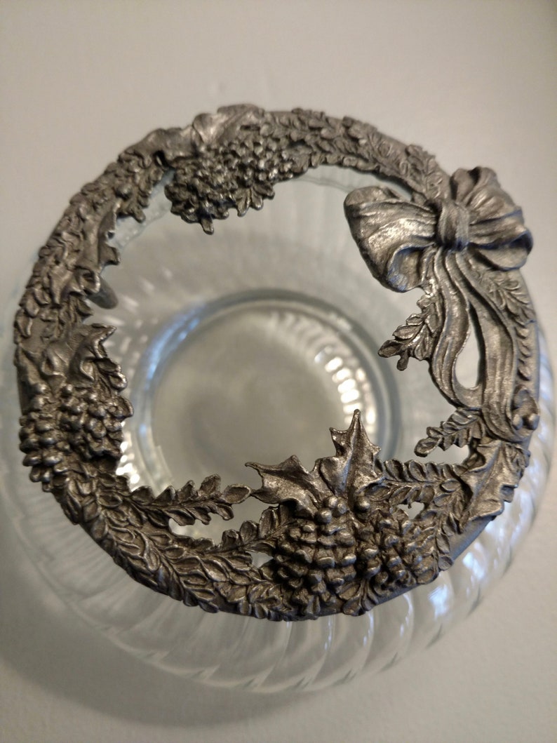 Rawcliffe Glass Pewter Lid Potpourri Dish Etsy