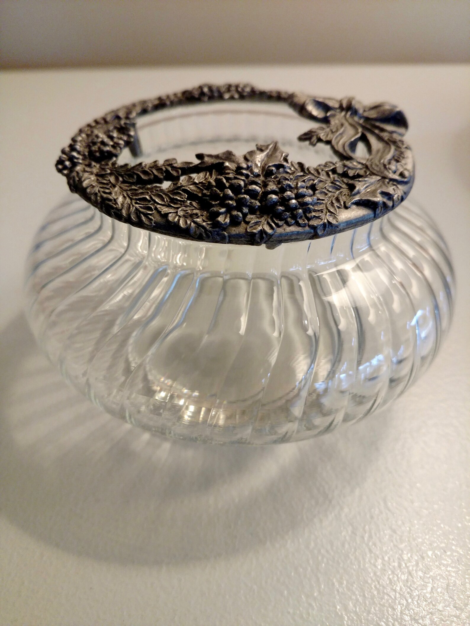 Rawcliffe Glass Pewter Lid Potpourri Dish Etsy