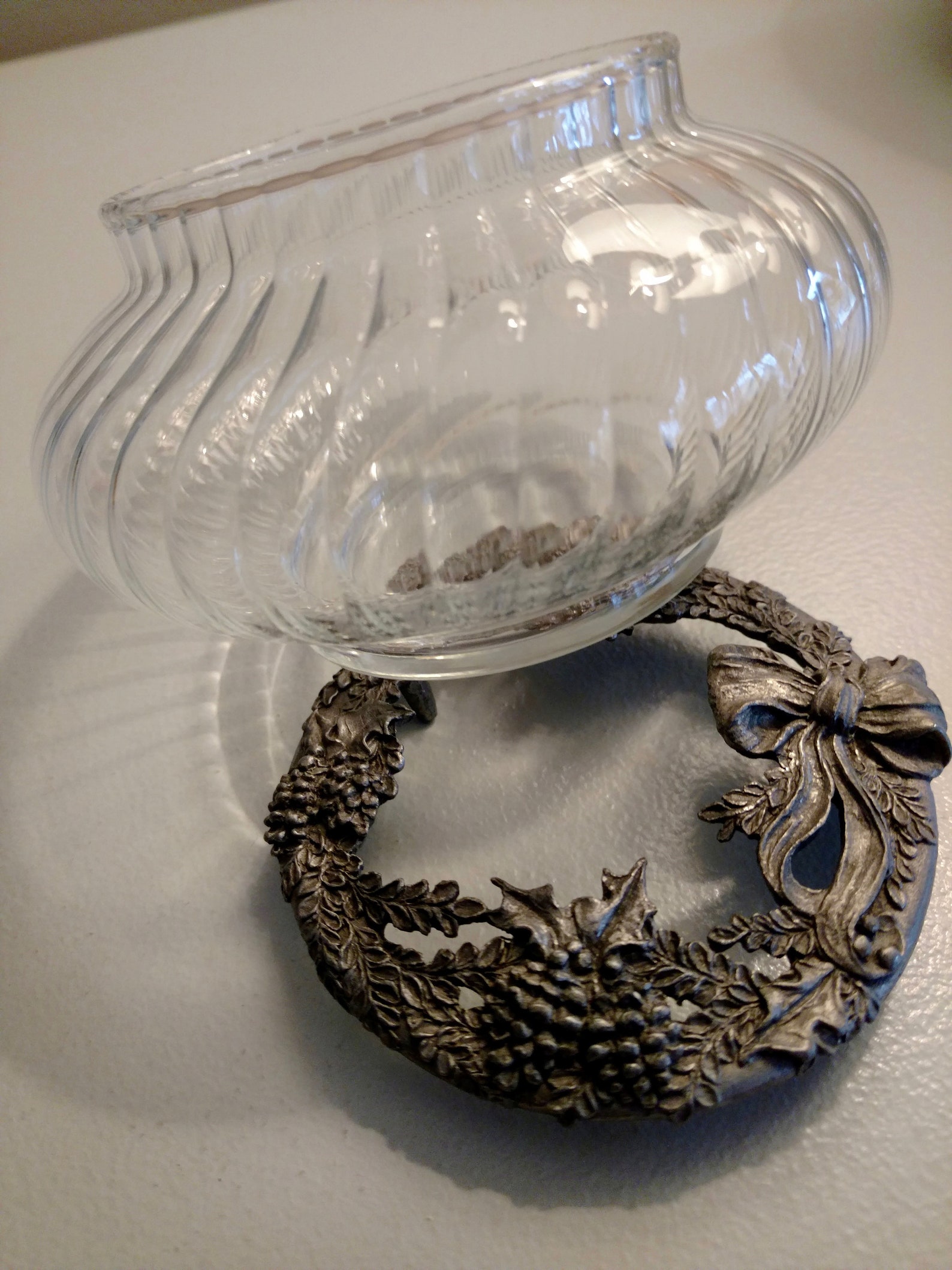 Rawcliffe Glass Pewter Lid Potpourri Dish Etsy