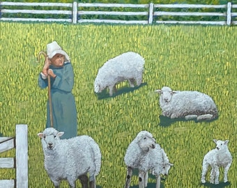 Girl with her sheep