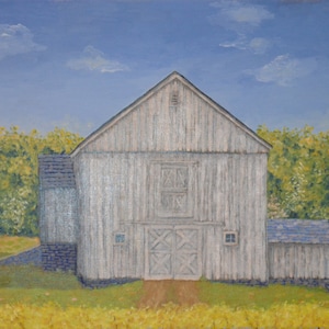 Weathered White Barn