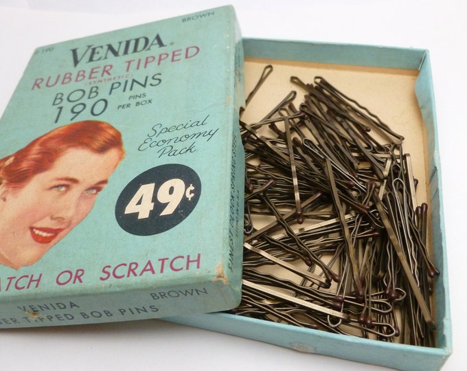 Vintage Venida Bobby Pins and Box 1950s 1960s Bobby Pins Etsy