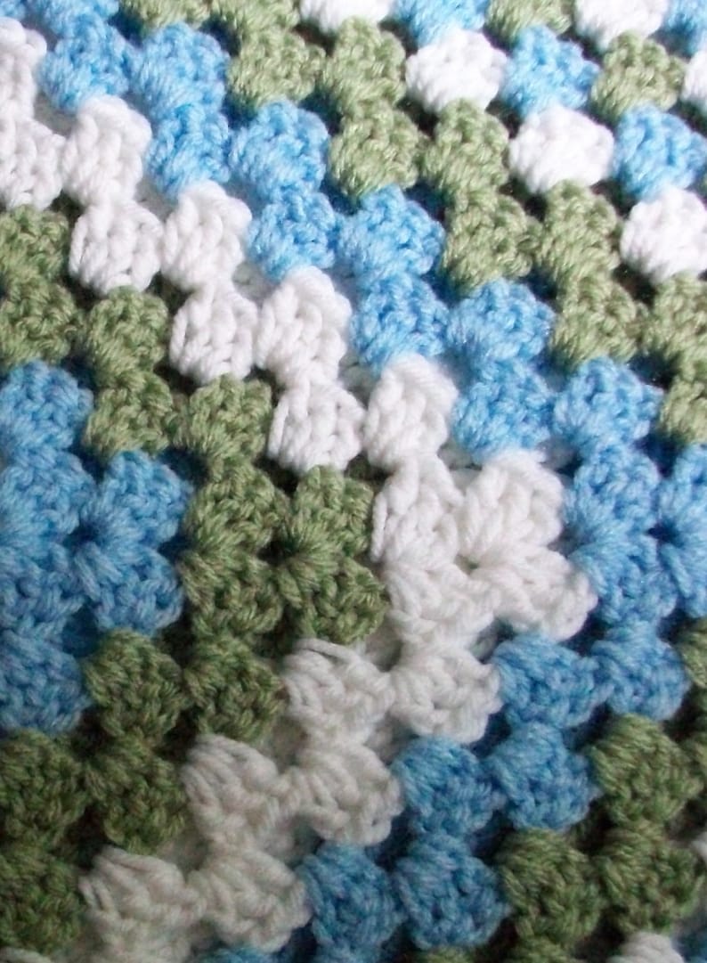 Crochet Granny Square Baby Blanket..Baby Shower Gift..READY TO SHIP