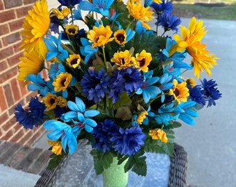 Cemetery Flowers~Styrofoam Insert for Existing Vase~360 View Arrangement~Grave Decoration~In Loving Memory