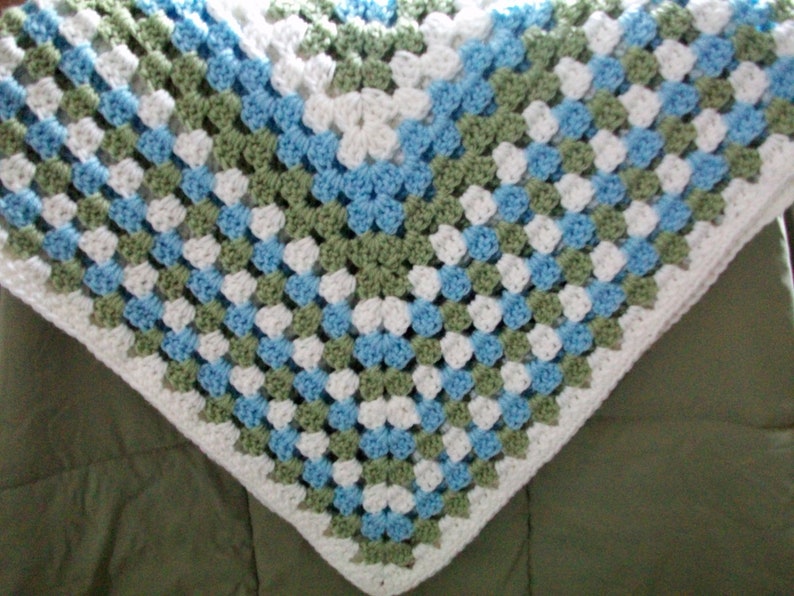 Crochet Granny Square Baby Blanket..Baby Shower Gift..READY TO SHIP