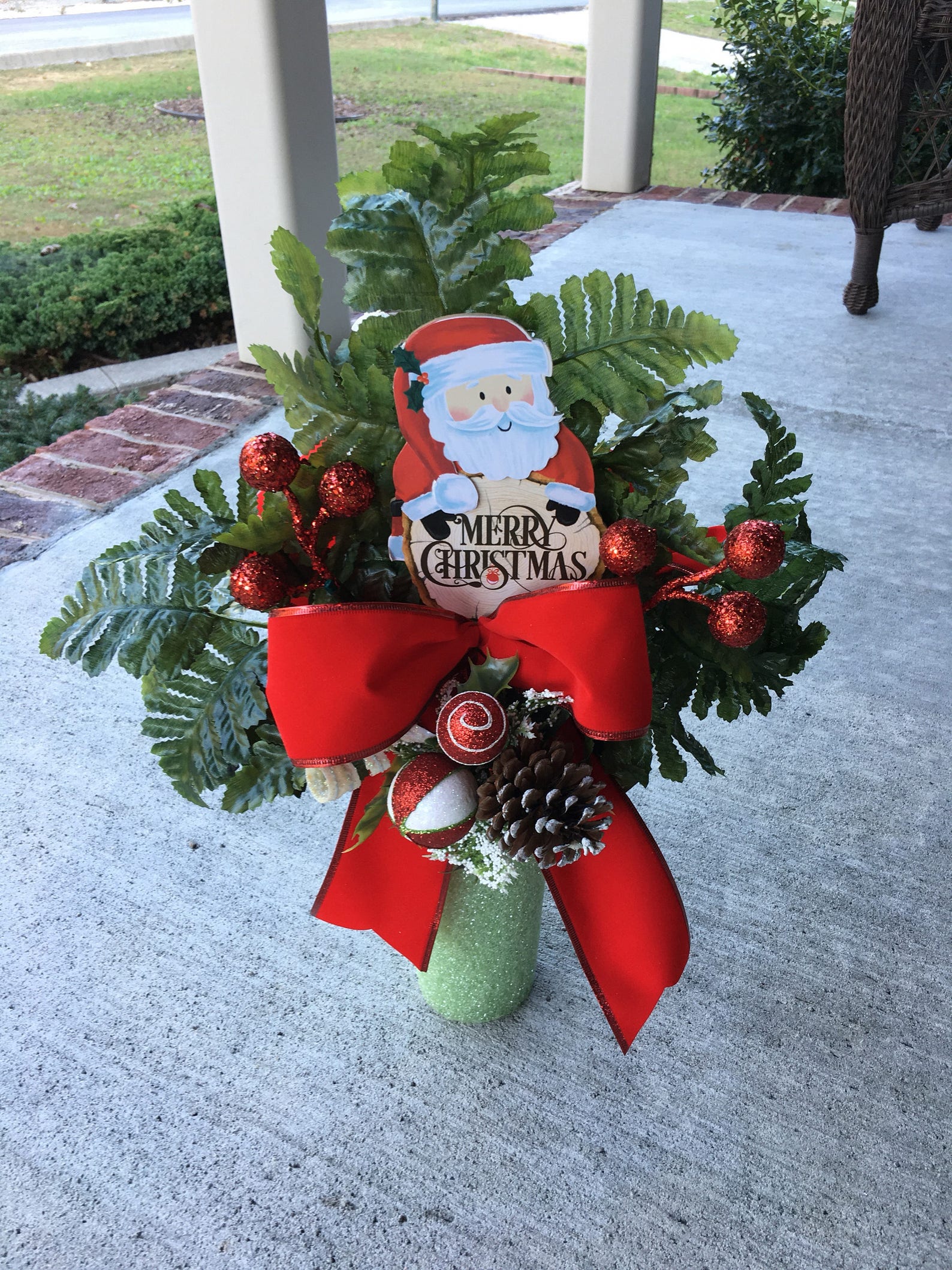 Cemetery FlowersSantaChristmas ArrangementStyrofoam Vase Etsy