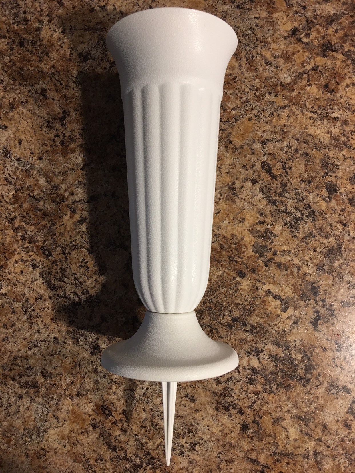 White Cemetery Vase with SpikeMemorial FlowersCemetery Etsy